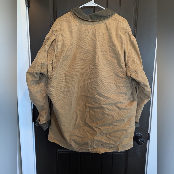 L.L. Bean Tan Field Jacket with Green Trim - Picture 2 of 8
